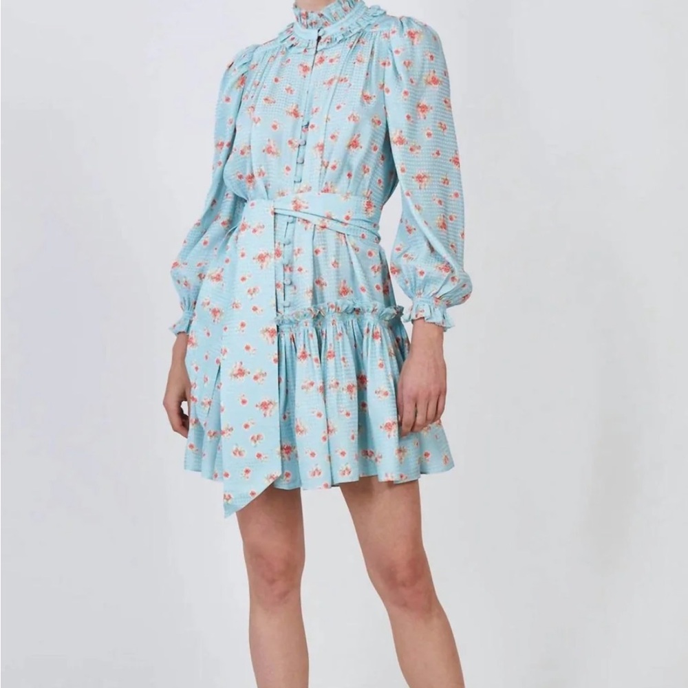 HUNTER BELL  
Ikat Flower Blakely Dress In Blue S NWT - Picture 3 of 7